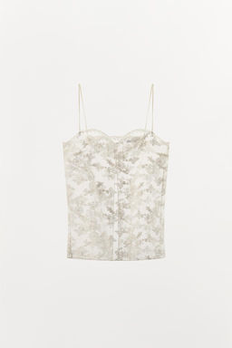 EMBROIDERED ORGANZA CAMISOLE TOP - Zara фото 2