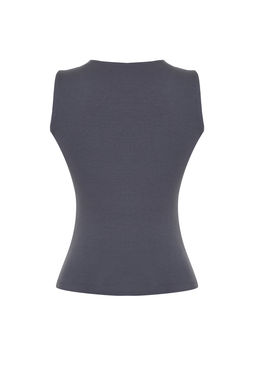 Antrasit Fitted/Vucuda Oturan Bisiklet Yaka Kul Gozu Detayl? Orme Atlet TWOSS24AL00046 - Trendyolmilla фото 8