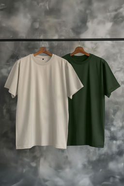 TRENDYOL MAN Siyah-Ekru Oversize 2li Paket Basic %100 Pamuklu T-Shirt TMNSS24TS00038 - Trendyolmilla фото 14