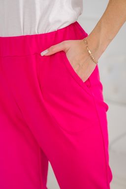 Бриджи женские из интерлока на манжете малиновый - Амадэль фото 8