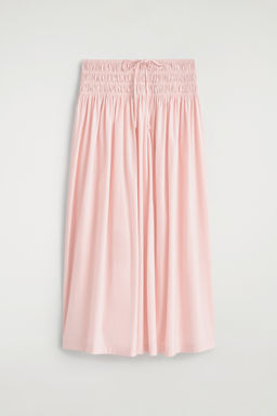 RUCHED-WAIST MIDI SKIRT