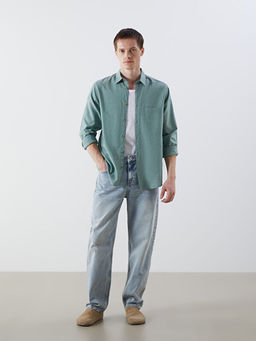 Rahat Kal?p Uzun Kollu Erkek Jean G?mlek