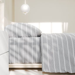 Постельное бельё Этель Дуэт Gray stripes 143х215см-2шт,220х240см,70х70см-2шт, 100% хлопок, поплин  фото 7