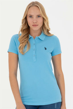 Женская базовая футболка бирюзового цвета - U.s. polo assn фото 8