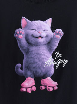 Футболка для девочек черная прямого кроя - Mark formelle фото 5