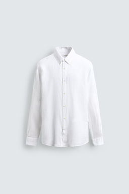 CAMISA REGULAR FIT 100% LINO / Blanco - Zara фото 6