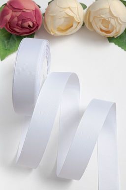 Лента репсовая 2,5 см*20 ярд (SF-3451) белый №01 - No name фото 2
