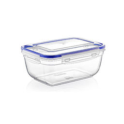Контейнер для продуктов пластмассовый 0,4л, 13х10х6см, с клипсами, воздухонепроницаемый (герметичный), съемный силиконовый уплотнитель, подходит для СВЧ (Россия)