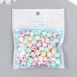 Бусины для творчества пластик Кракелюр пастельные тона набор 20 гр d=0,8 см - Арт узор фото 4