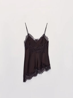 Асимметричный топ с кружевом / Zarina  фото 10