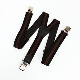 Подтяжки взрослые «Великан» для полных, ширина 3.8 см, чёрный/коричневый