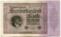 100000 марок 1923 года Германия