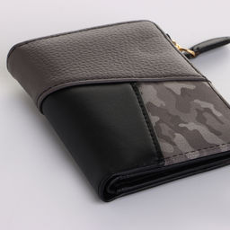 Кошелёк женский на кнопке, 11.5×2×9 см, комбинированный, серый