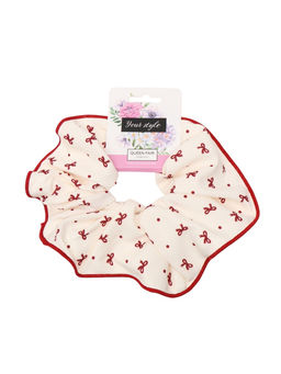 Цена за 3 шт. Резинка для волос "Орбита гранд" бантики, 15 см, молочно-красный