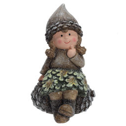 Фигурка декоративная "Мальчик/ Девочка, L14 W13 H21 см, 2в.