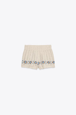 EMBROIDERED CROCHET SHORTS - Zara фото 4