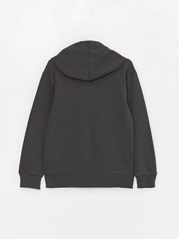 Bask?l? Uzun Kollu Erkek ?ocuk Hoodie ve E?ofman Alt? - Waikiki фото 3