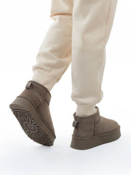 04-PF8520-6 KHAKI Угги женские (натуральная замша, 100% шерсть)