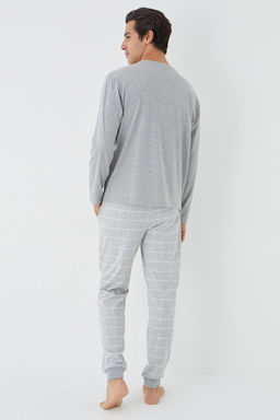 TRENDYOL MAN Gri Regular Fit Ekose Orme Pijama Tak?m? TMNAW25PT00063 - Trendyolmilla фото 5