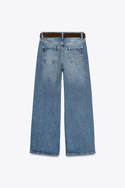 Z1975 HIGH-WAIST CULOTTE JEANS WITH BELT - Zara фото 18