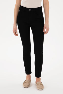 Kad_n Siyah Toothpick Fit Kanvas Pantolon