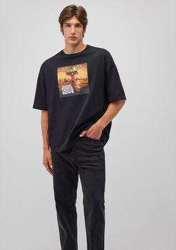 Gorillaz Bask?l? Siyah Tisort