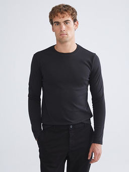 Bisiklet Yaka Uzun Kollu Erkek Sweatshirt