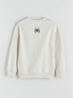 Bisiklet Yaka Spider-Man Bask?l? Erkek ?ocuk Sweatshirt
