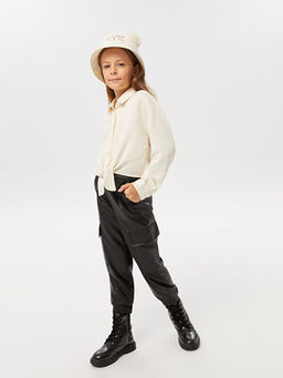 Beli Lastikli Basic Deri G?r?n?ml? K?z ?ocuk Jogger Pantolon - Waikiki фото 3