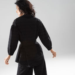 Рубашка Пик элегантности (super black с поясом) - Charutti фото 5