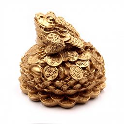Фигурка Фен Шуй Жаба богатства в лотосе на монетах Процветание и изобилие 12см-12см ХРУПКОЕ