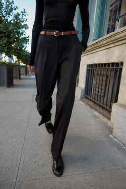 STRAIGHT-LEG TROUSERS WITH BELT