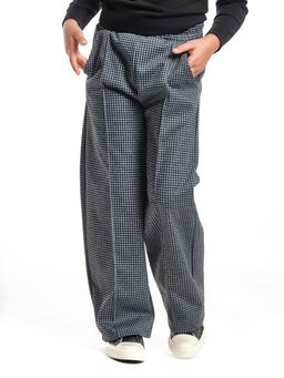 Брюки палаццо в клетку штаны для девочки детская одежда вещи 22-7859 черная клетка - Mini maxi фото 10