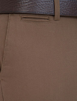 A__k Kahverengi Slim Fit Kanvas Pantolon
