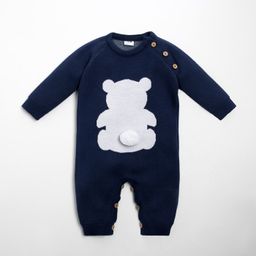 Комбинезон вязаный Крошка Я Мишка рост 74-80 см, цвет синий