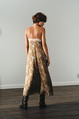 FLORAL PRINT LACE MIDI DRESS - Zara фото 5