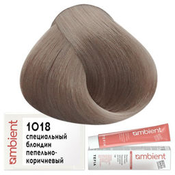 1018 Специальный блондин пепельно-коричневый AMBIENT, стойкая крем-краска 60 мл - Tefia фото 2