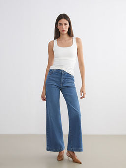 Wideleg Kad?n Jean Pantolon