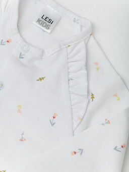 Кофта ясельная для девочки, бел/роз - Lesi kids фото 3