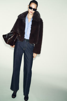 FAUX FUR COLLAR JACKET - Zara фото 12