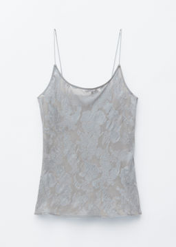 Camisola de sat?n en jacquard transparente
