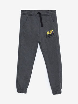 Beli Lastikli Bask?l? Erkek ?ocuk Jogger E?ofman Alt?