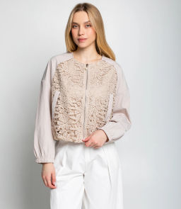 Бомбер #КТ2552, бежевый