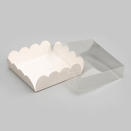 Цена за 5 шт. Коробка для печенья, кондитерская упаковка, Белая, 13×13×4 см