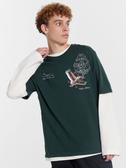 Футболка мужская зеленая из коллекции From Belarus With love т.зеленый +печать 111931