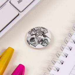 Набор значков на одежду, рюкзак, сумку Белые, 8 шт., d=25 мм, закатные, 16.5?17 см