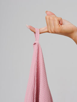 Однотонное вафельное полотенце Ромбы пудрово-розовый ПВ-11 (102) 70х140