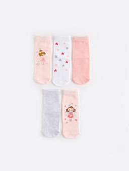 Bask?l? K?z Bebek Soket ?orap