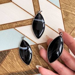 Кулон из Агата полосатого в оправе