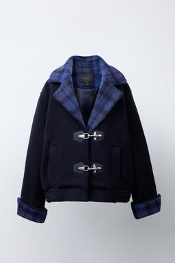 COMBINED CHECK COAT WITH WOOL